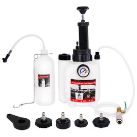 SGT 3L Brake Bleeder Kit，Manual Brake Bleeder Fluid Pump with 1L Brake Fluid Bleed Bottle and 4 Master Cylinder Adapters for Most Vehicles