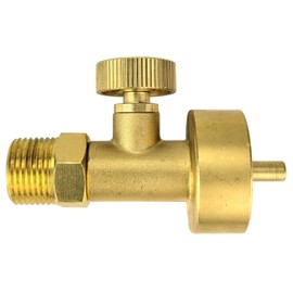 SÜA - Propane Adaptor with Valve - CGA-600 (1 Lb or 14.1 Oz Tank/Canister) to CGA-200 (Size MC Acetylene Regulator)