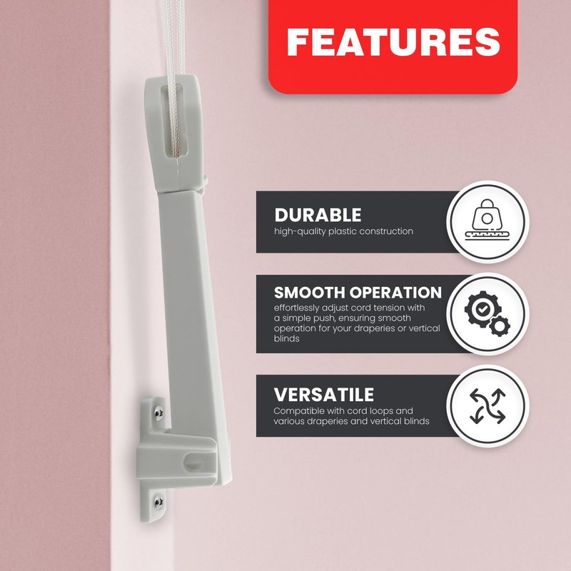 Amazing Drapery Hardware Spring Loaded Cord Tensioner for Cord Loops
