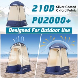 Camping Shower Tent - CROSSHIP Outdoor Privacy Tent - 84.6" H*60" W Privacy Shelter for Outdoor Bathroom, Changing Room & Fishing, UV Resistant, Waterproof & Portable Bathroom for Hiking