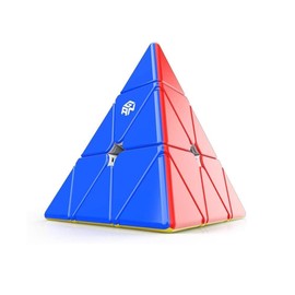 XMDCuber GAN Pyraminx M Magnetic Speed Cube - Stickerless 3 x 3 Pyramid Puzzle with 36 Magnets, 3-Layer Magnetic Pyramid Cube for Speed Cubing