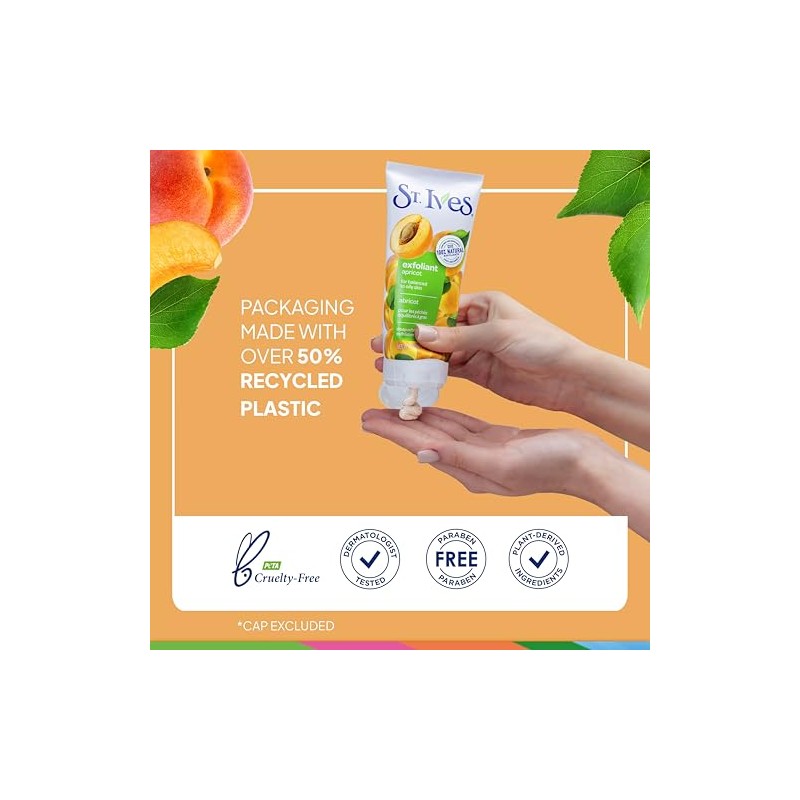 St. Ives Fresh Skin Invigorating Apricot Scrub, Unisex, 6 oz