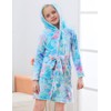 Funnycokid Teen Girls Robes Size 12-14 Mermaid Flannel Hooded Sleepwear