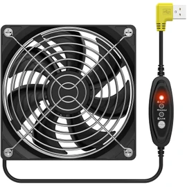 moriyaa Cooling Fan, USB Fan, PC Fan, Mini Type Fan, Ventilation Fan, 3 Stage Wind Power Adjustment, Double Ball Bearing, Silent, Ultra Long Life, Thin, 5V, 1600 RPM, High Heat Dissipation, Powerful