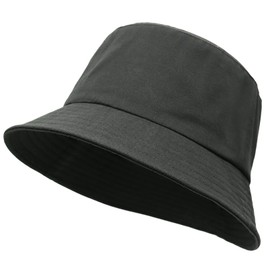 Huakunda Sun Hat Women Men UPF 50+ UV Protection Cotton Bucket Hat with Wide Brim Lightweight Foldable Floppy Hat for Hiking Fishing Travel, black, Unit size