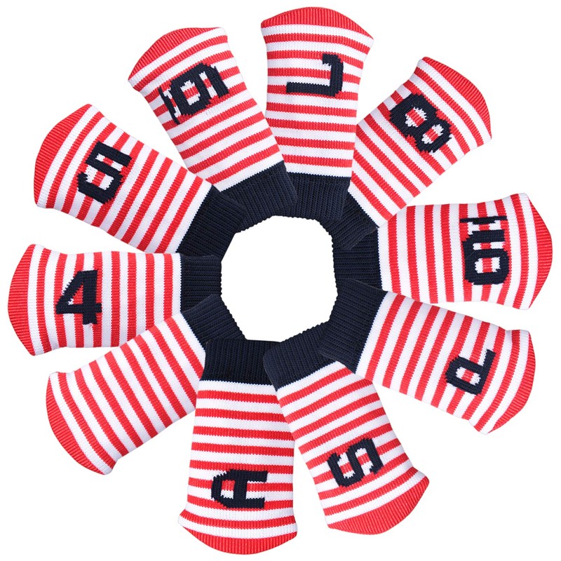 10 Pack Golf Iron Headcovers Stripe Pattern with Iron Headcovers