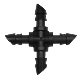 TTioDri 40 Pack Drip Irrigation 1/4" Barbed Cross Tee Fittings, Barbed Connectors for 1/4 Inch Irrigation Tubing Drip Line 4 Way Parts for Drip Sprinkler Garden Shrubs Systems