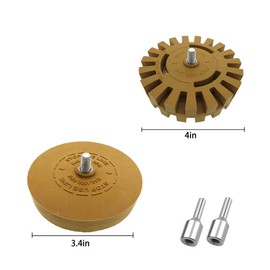 DAJASD Pack of 2 Foil Erasers, Diameter 100 mm and Diameter 88 mm Eraser, Foil Eraser, Cordless Screwdriver, Foil Eraser with Adapter, Eraser Rubber Sticker Remover of Films and Stickers for or Car