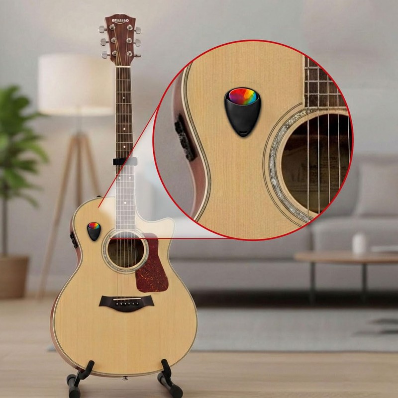 Muso Pro Guitar Picks Holder with 15 Picks, Plectrum for