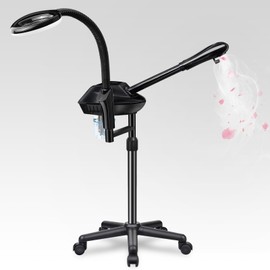 Retain Time Facial Steamer for Ozone Humidifier Atomizer Attach 5× Magnifier and Light, Professional Face Steamer Clean Skin Firming Pores and Moisturizing Suitable for a Beauty, Spa, at Home