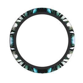 California Palm tree beach sun rise Steering Wheel Cover,Warm in Winter and Cool in Summer,15 in Universal Accessory for Diverse Car Fashion Elastic Breathable Silicone Anti-Slip Decor for Men Women