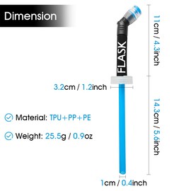 GYGYL Replacement Straw for Soft Flask Running Water Bottles (1 Piece, Black)