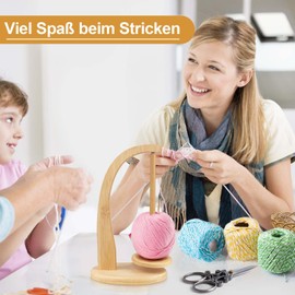 Funtery Yarn Holder, Wool Unwinder Wood, Magnetic Wool Roller, Yarn Roll Holder, Wool Holder, Wool Reel, Wool Ball Holder for Knitting Lovers, Knitting Yarn Tool Gifts