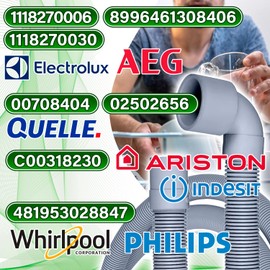 Drain Hose Washing Machine and Dishwasher 2 m Diameter 19/22 mm Original Code 1118270006 1118270030 8996461308406 C00318230 481953028847 for AEG for Indesit for Whirlpool ONIX TECH