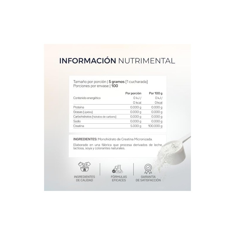 Primetech Nutrition Creatina Monohidratada Micronizada en Polvo 500 gr