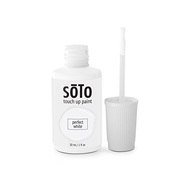 soto White Paint Touch Up, Multi-Surface, Satin Finish (No. 01 Perfect White) - 1.5 Ounces/45 Milliliters of Scratch Repair for Furniture, Walls, Cabinets, Trim, Doors, Indoor/Outdoor