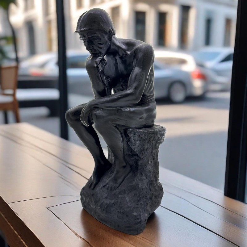 FUNSXBUG 10 Inch Resin The Thinker Statue Thinking Man Sculptures