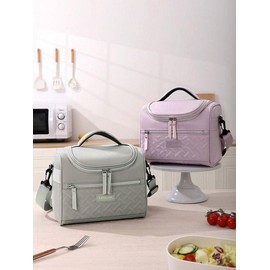 Large Capacity 8L Insulated Lunch Bag - Waterproof Leakproof Soft Material Cooler Box for Office, Work, School, Picnic, Beach - Freezable with Handle - Color: Pink