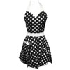 Wrapables Adjustable Flirty Hostess Apron, Black Polka Dots