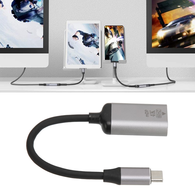 USB C to DisplayPort Adapter 4K 60Hz Aluminium Alloy Plug