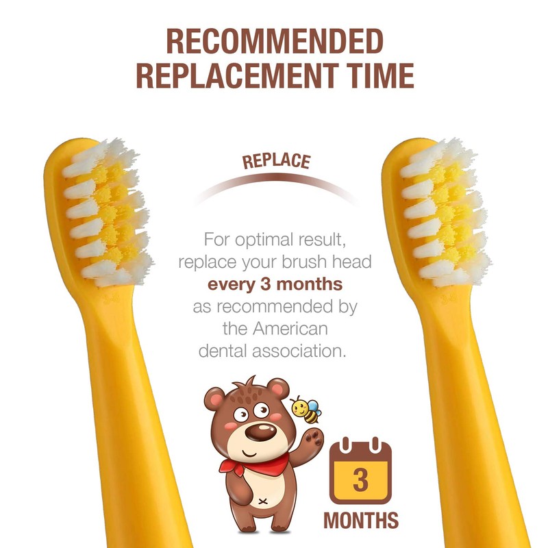 Vekkia Bear Kids Electric Toothbrush Replacement Heads - 7X More