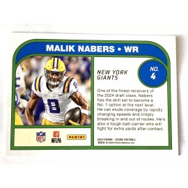 2024 Score Malik Nabers Potential Rookie Card #4 Giants