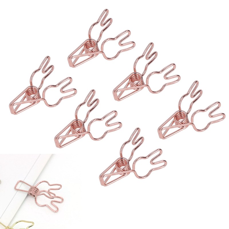 100Pcs Bunny Binder Clips Hollow Out Cute Strong Clamping Durable