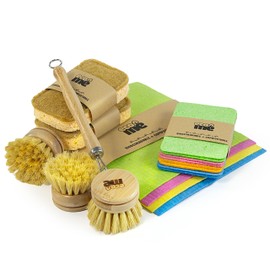 Dish Brushes For Washing Up Bundle | Swedish Dishcloth | Kitchen Washing Up Sponges | Biodegradable And Zero Waste | UK Brand