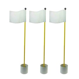 Crestgolf 3Sets Backyard Practice Golf Hole Pole Cup Flag Sticks, 3 Sections,Golf Putting Green Flagpoles (White)