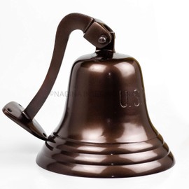 Nagina International U.S Navy Engraved Aluminum Antique Polished Metal Nautical Bell | Premium Ship's Decor | Navy Gift