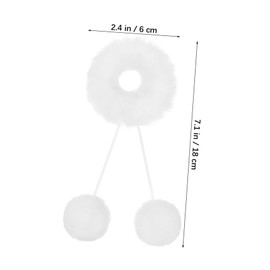 SAFIGLE 2pcs Fluffy Pompom Scrunchies Thick Elastic Hair Ties for Buns Ponytails Cute Hair Ornaments for Winter Parties Everyday Style