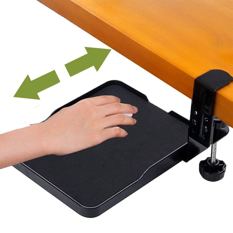 Laroal Mouse Tray Clip Under Desk Mouse Platform Clip Slide