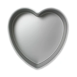 PME HRT062 Herzförmige Backform aus eloxiertem Aluminium, 152 x 76 mm tief, 15.2 cm, Silber