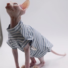 Cotton Sphynx Cat Clothes Spring and Summer Thin High Elasticity Devon Rex, Konish Clothes Hairless Cat Clothes Cat Apparel for Small Cats and Dogs (Brown, Large)