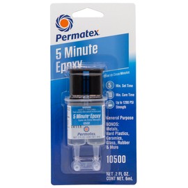 Permatex 10500-5 Minute Epoxy, Single-Use Syringe for General Purpose Creates a Hard, Rigid Bond for Coating in Minutes - Resin epoxy is Resistant to Water and solvents, and All-Purpose