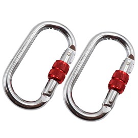 Samcos Carabiner, Load Capacity 25KN (5500 kg), Locking Carabiner, D-Ring, Sling, Keychain, Climbing Carabiner, Breaking Strength, Fall Prevention, Multifunctional, Ultra Lightweight, Small, Lock,