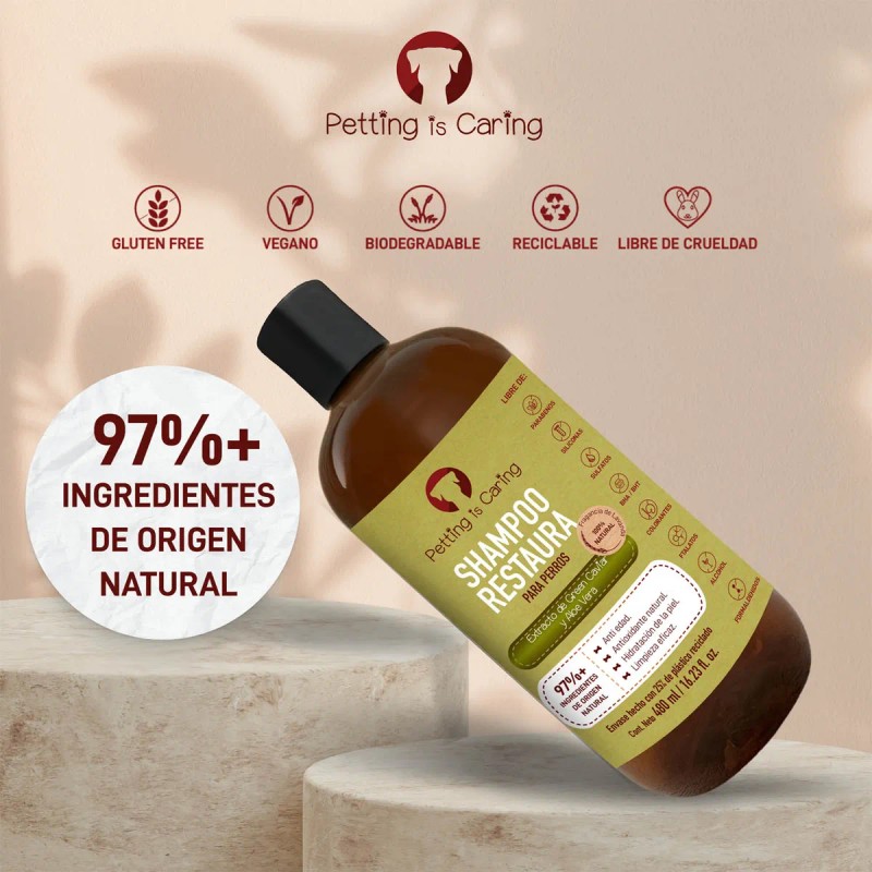 Shampoo Natural Perros Gato 480ml - Champú 97% Ingredientes