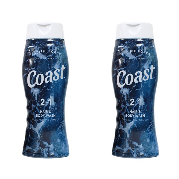 Coast Hair and Body Wash, Classic Scent, 2- 18 Fl Oz Bottles