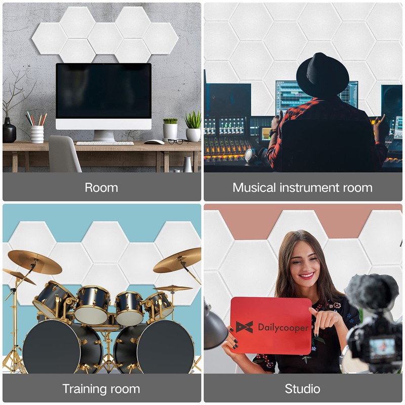Dailycooper 22 Pack Self-Adhesive Acoustic Panels 12" X 10" X