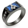 YVO Men's Stainless Steel Masonic Lodge Freemason Ring - Black
