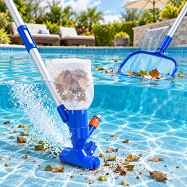 Portable Pool Vacuum Kit for Manual Cleaning – Garden Hose Powered Cleaner for Above-Ground Pools, Spas & Ponds