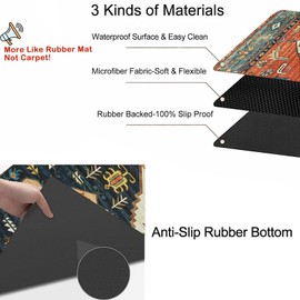 OJIA Non-Slip Carpet Stair Treads for Wooden Steps Set of 15, 30''X8'' Indoor Runner Resistant Rugs Rubber Safety Mats for Dogs, Kids & Elders, Stairway Grip