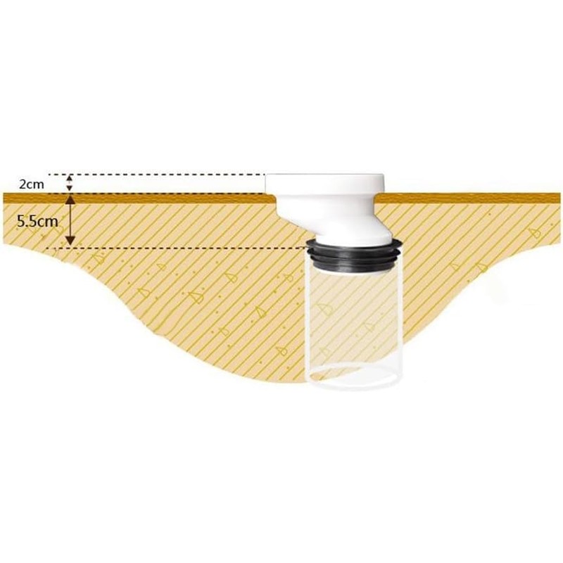 ieron 5cm Offset Toilet Connection Pipe, Plastic Excentric Angled Rigid