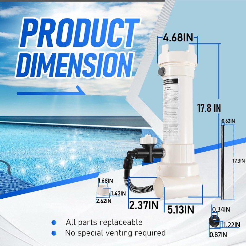 Bzsunway Replace Part for R171096 Inline Automatic Feeder Chlorine/Bromine Compatible