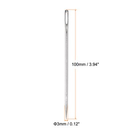 HARFINGTON 3 Inch Upholstery Needles Large Eye Stitching Needles Stainless Steel Straight Hand Sewing Needles for Home Hand Sewing Leather Tapestry Embroidery Tufting Webbing Carpet