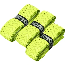 VICTOR Fishbone Grip Tape Black & Grey (Neon Yellow, Pack of 3)