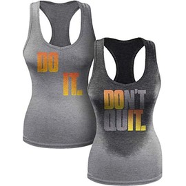 Actizio Sweat Activated Funny Workout Women's Tank Top, Do It - Don't Quit (Athletic Heather, S)