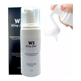 Espuma Limpiadora Shampoo limpiador especial para pestañas, extensión de pestañas, pestañas mink, elimina los residuos de maquillaje y suciedad que pueda tener la pestaña + Cepillo limpiador 100ml