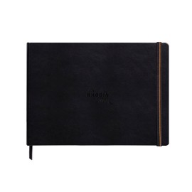 Rhodia Rhodia Touch 116172C Sketchbook, Mixed Media Book, 20 Sheets Paint'ON Paper, Extra White, 250 g, A4 Landscape Format, Ideal for Mixed Techniques and Art, Black, Pack of 1