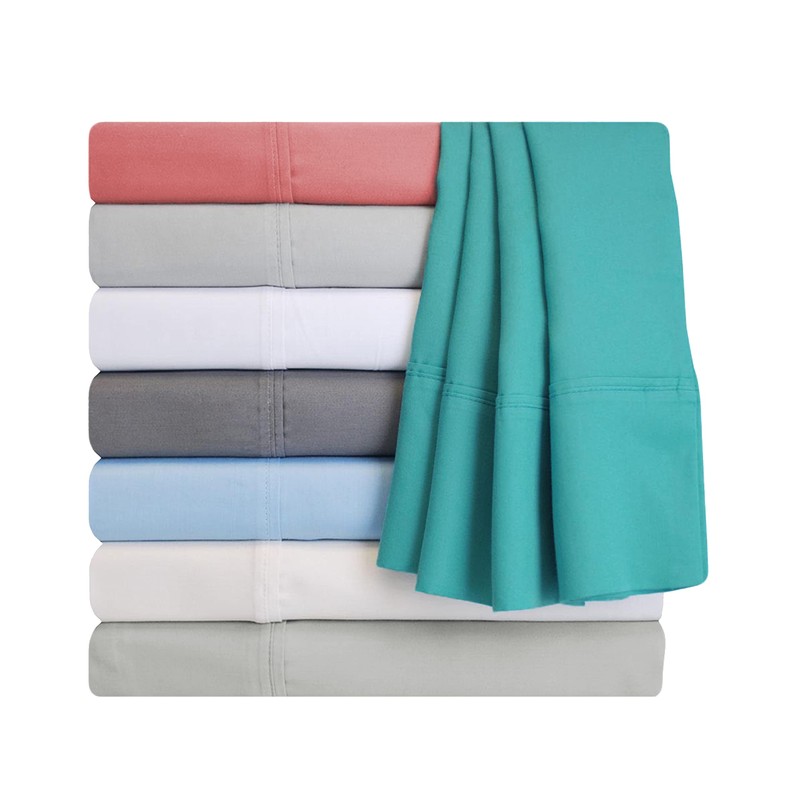 SUPERIOR Cotton Blend Bed Sheets, Solid Design, Elegant Sateen, House